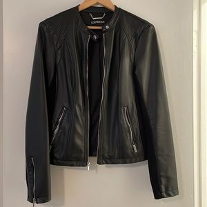 Express black faux leather jacket